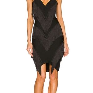 Elegant Black Fringe Dress